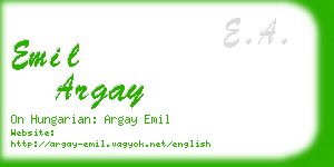 emil argay business card